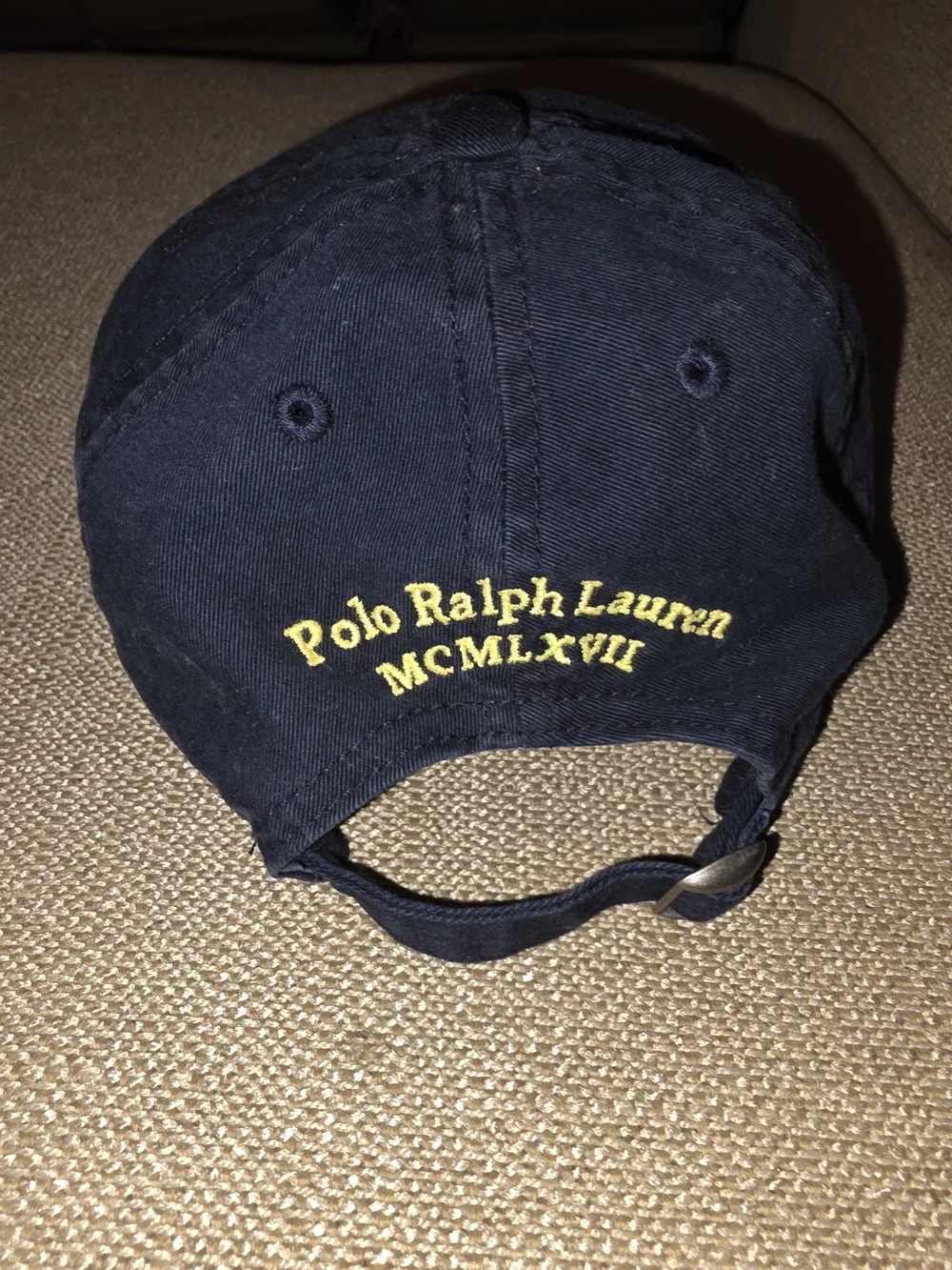 Ralph Lauren Navy Cap with Yellow Embroidered Pony & Detailing